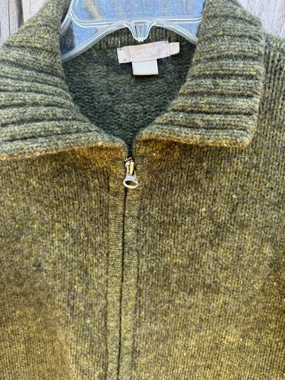 J. Crew green wool cardigan